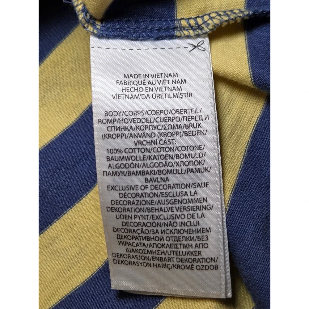 Polo Ralph Lauren‎ Men's Custom Slim Fit Striped T Shirt Blue Yellow Large